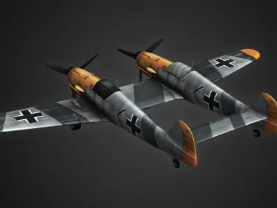 Messerschmitt Bf 109 zwilling Low-poly 3D model