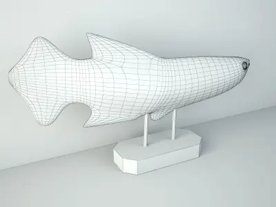 Big sculpture fish Arwana 3D model