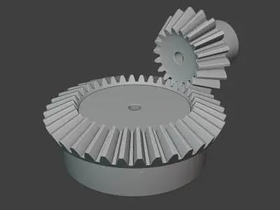 3M BEVEL SPUR GEAR SET 3M T18 T36 3D print model