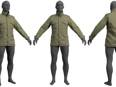 M65 Military Jacket - Marvelous Designer 3D model
