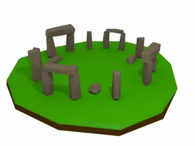 Lowpoly megalithic construction Free low-poly 3D model