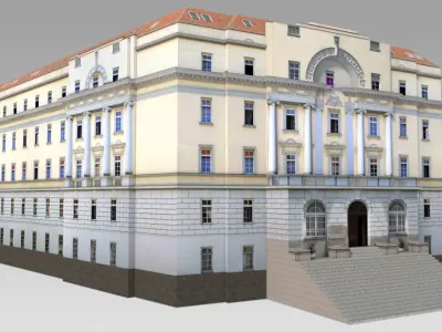 Classical Government Building Low-poly 3D model