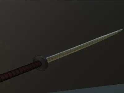 katana samurai sword Low-poly 3D model 25