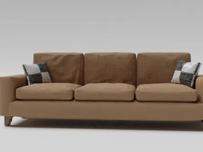 Soft Sofa Free low-poly 3D model