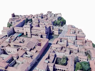 Estense Castle - Castello Low-poly 3D model