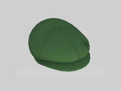 Newsboy Hat 06 Green Military - Character Fashion Design Low-poly 3D model