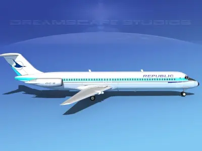 Douglas DC-9-50 Republic 3D model