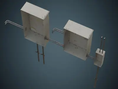 Utility Box 1B Low-poly 3D model