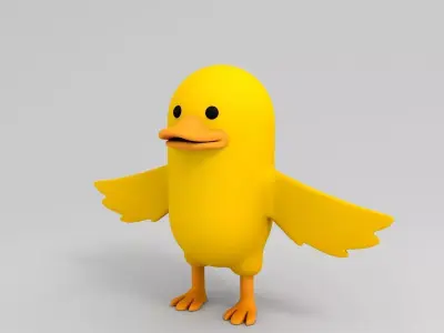 Baby Duck - cartoon character funny model 3D model