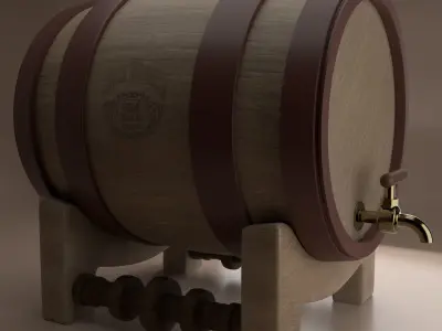 barril wooden barrel Free 3D model