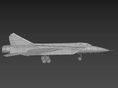 MiG-31 fighter jet Low-poly 3D model