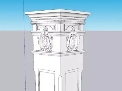 indian jodhpuri stone piller column Low-poly 3D model