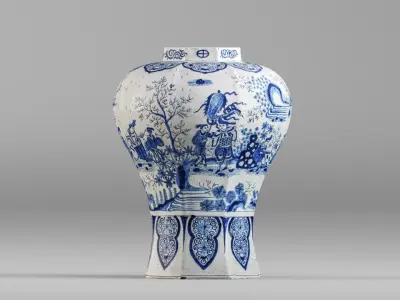 001590 18th Century Chinese Porcelain Vase 3D model