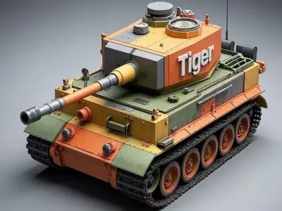 1960 German Heavy Tank Tiger 3D Model 3D print model