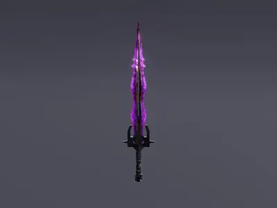 Fantasy Shadow Sword - Elemental Sword Low-poly 3D model