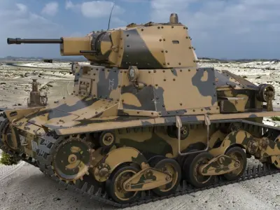 Tank L6 40 Camouflage Ansaldo Fiat Italian Mental Ray 3D model
