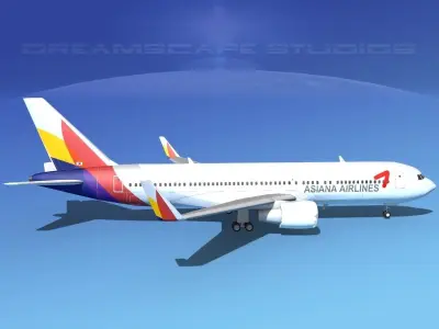 Boeing 767-300 Asiana 3D model