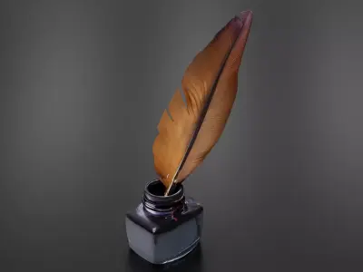 feather old Fountain pen 3D print model