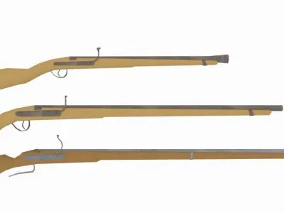 A set of wicked muskets Free low-poly 3D model