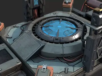 Future Sci-Fi Hyperspace Transport Machine 3D model