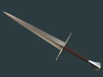 Albion Principe Medieval Sword PBR game ready Low-poly 3D model