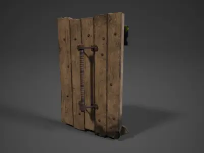 Shield for zombie games Low-poly 3D model