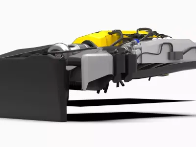 Honda F20C S2000 Supercharged Engine Low-poly 3D model