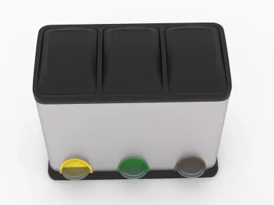 Dustbin Low-poly 3D model get