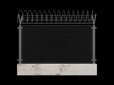 New High Security Razor Barbed Wire Fence 3ds Max Low-poly 3D model
