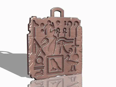 COPY OF OLD EGYPT HIEROGLYPHS CARVED BOARD JEWELRY PENDANT M02 3D print model
