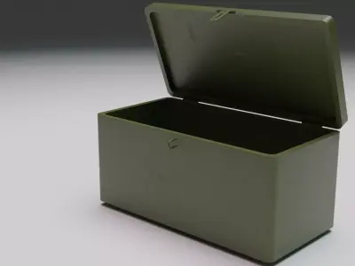 Animated Rusty Metal chest Low-poly 3D model