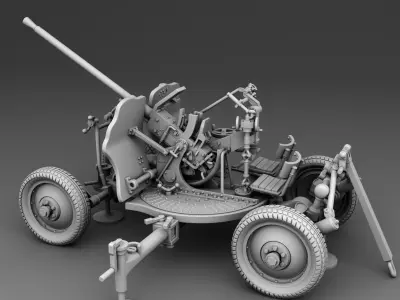 25 mm anti aircraft gun 3D print model