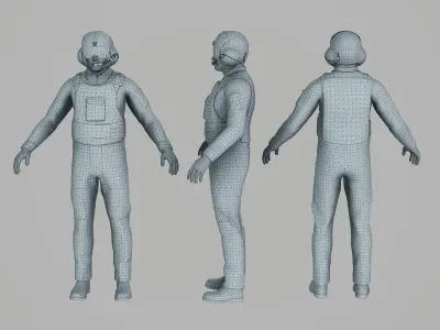 Pilot Low-poly 3D model