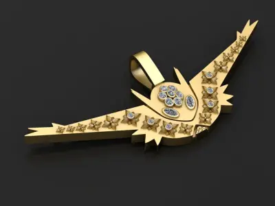 MOISSANITE Ninja Fighter Iced Out Pendant 3D print model