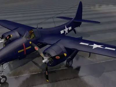 Grumman F7F-1 Tigercat 3D model