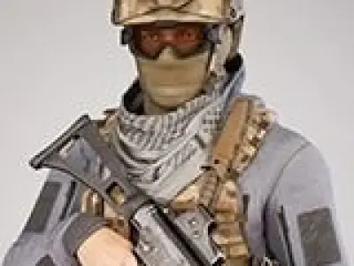 Casual Soldier 30 Low-poly 3D model