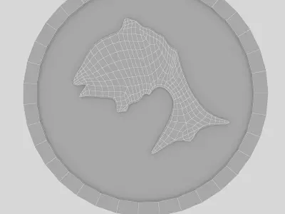 Fish relief table 02 Low-poly 3D model