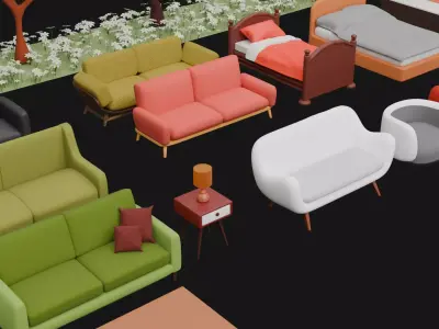 low poly assets Free low-poly 3D model