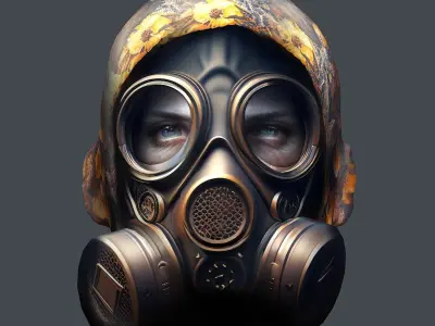 Gas mask helmet 3d model military combat Low-poly 3D model Low-poly 3D model