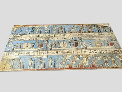 Relief of ancient egypt-Dendera Low-poly 3D model