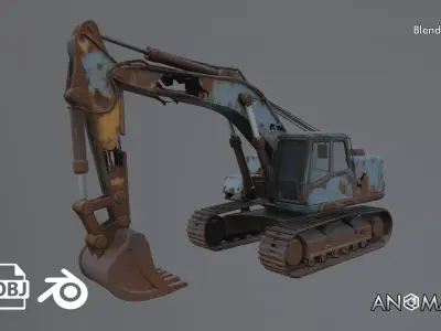 excavator wreck 3D model