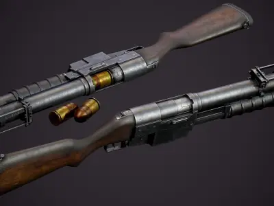 China Lake Grenade Launcher Low-poly 3D model