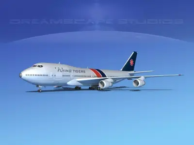 Boeing 747-100 Flying Tigers 2 3D model