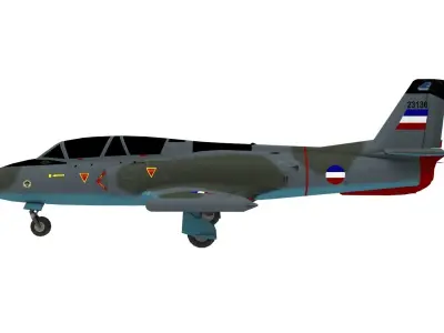 Soko G-2 Galeb Aircraft Low-poly 3D model