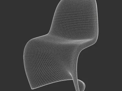  Replica Verner Warp Stacking Chair Model, Black 