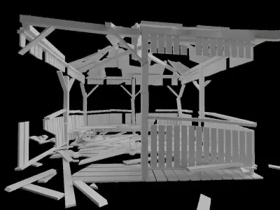 Public Furniture Low-poly 3D model