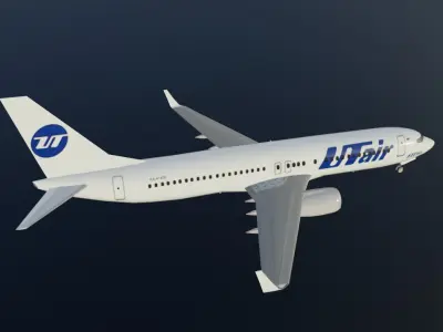 UT Air Boeing 737-800 low poly 3D model  with cockpit  Low-poly 3D model