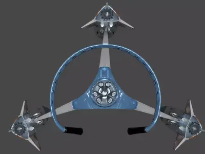 Fantastic Four Space Craft Low-poly 3D model