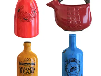 Crestview Accessories Vases Set Low-poly 3D model