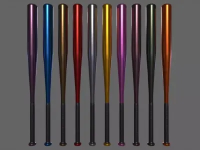 PBR Baseball Bat Low-poly 3D model